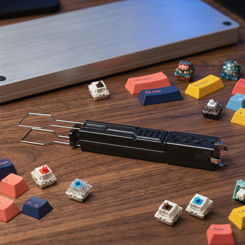 2-in-1 Switch Puller and Keycap Puller with 4-Claw Grip, One-Press Eject Design for Fast & Stable Removal from Gaming Keyboards