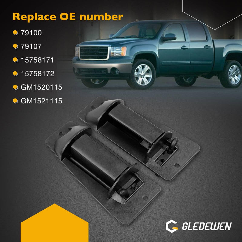 Extended Cab Door Handle Rear Left Driver and Right Passgenger Side | for 1999-2007 Chevy Silverado GMC Sierra 1500 2500 3500 | Replaces# 15758171, 15758172 Plastic Black