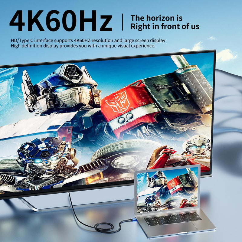 USB C to HDMI Adapter Cable,USB C to USB C3.2 Gen 2 Cable 4K60Hz with 240W Power Delivery10Gbps Data Type-C to HDMI Adapter for Thunderbolt 3/4, MacBook, iPad Pro, iPhone 17/16/15 Pro | Plug and Play V292