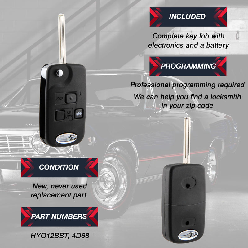 Remote Key Fob Flip Style Upgrade Replacement for 2004 2005 2006 2007 2008 2009 Lexus ES330 RX330 RX400h RX350 RX450h (HYQ12BBT 4D68) One