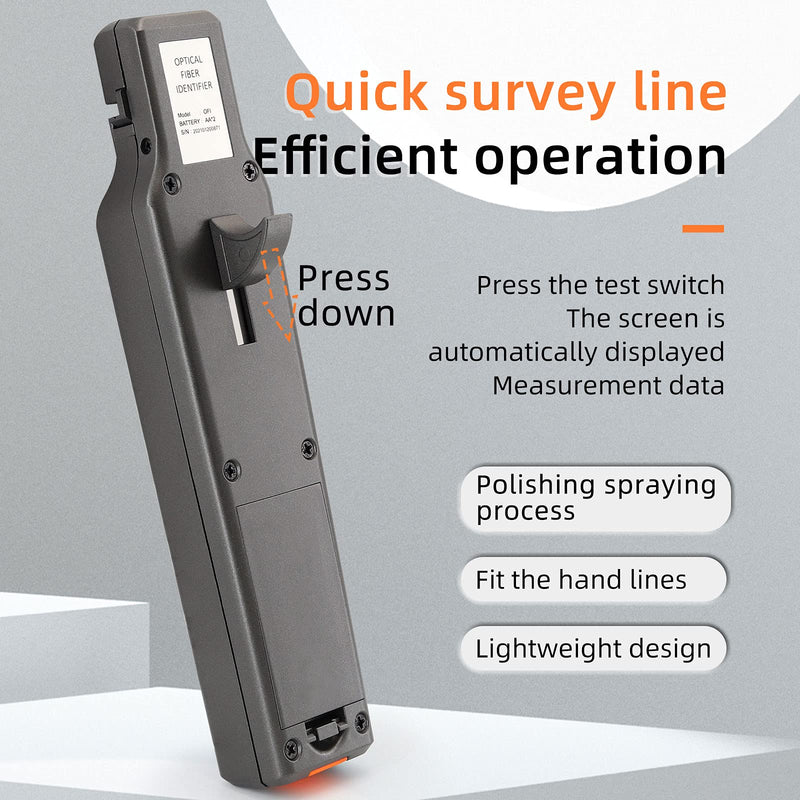 Optic Fiber Identifier VFL LED Light OFI Live Fiber Optical Cable Identifier Detector Tester 900-1650nm SM and MM OFI Testing Tools Black