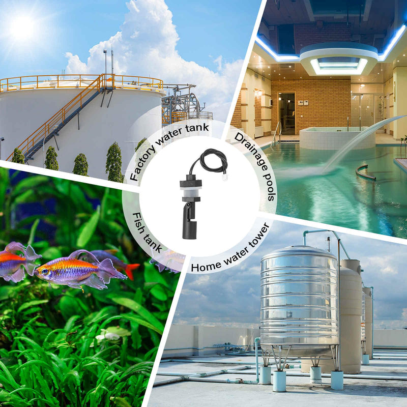 MECCANIXITY 2 Pack PP Float Switch M16 Plastic Liquid Level Sensor, Fish Tank Water Float Controller Sensor Switch with 82cm Rod for Smart Toilet Solar Tank Pool Pump Liquid Control