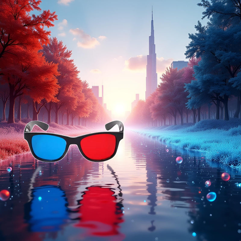 3Pcs Red and Blue 3D Glasses Universal TV Movie Dimensional Video Frame 3D Glasses DVD Game Glass 3D Style Glasses for 3D Movies Games, 3D Viewing Glasses, Televisions and Video