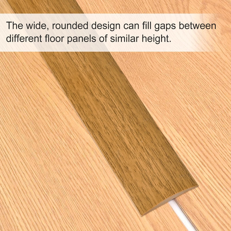 Vinyl Floor Transition Strip, Self Adhesive Floor Cover Strips PVC Laminate Threshold Strip Bar Flat Divider Strip for Floor Gaps, Doorways Threshold, Carpet, 2" Wide (Light Brown Wood Grain, 20Ft) Light Brown Wood Grain 1