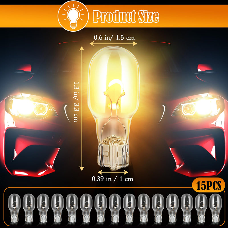 15 Pcs 912 Bulbs Compatible with 54766, 912 Auto/RV/Marine Replacement Interior Light Bulb, License Plate Side Marker Automotive Interior Dashboard Dome Light Replacement,12V and 8.9 W