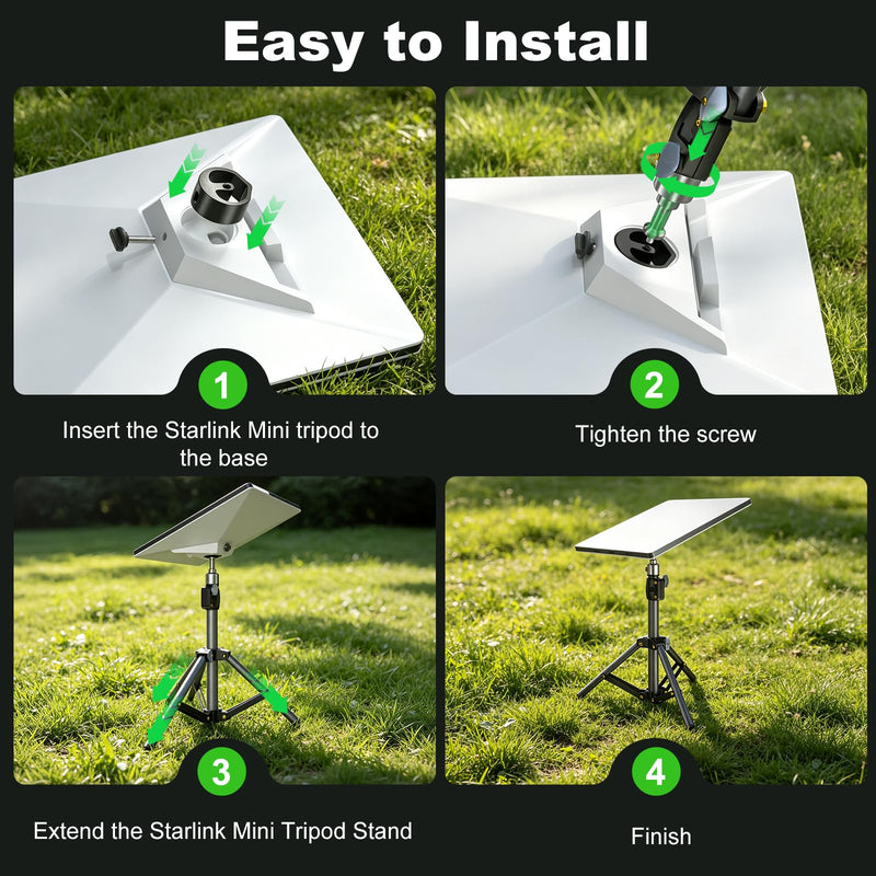 for Starlink Mini Tripod Stand Mount with Adapter Kit Accessories | Adjustable Height Tripod Mounting Adapter Compatible with Starlink Mini,Portable Sturdy Stand for Outdoor Camping, Travel, Rv