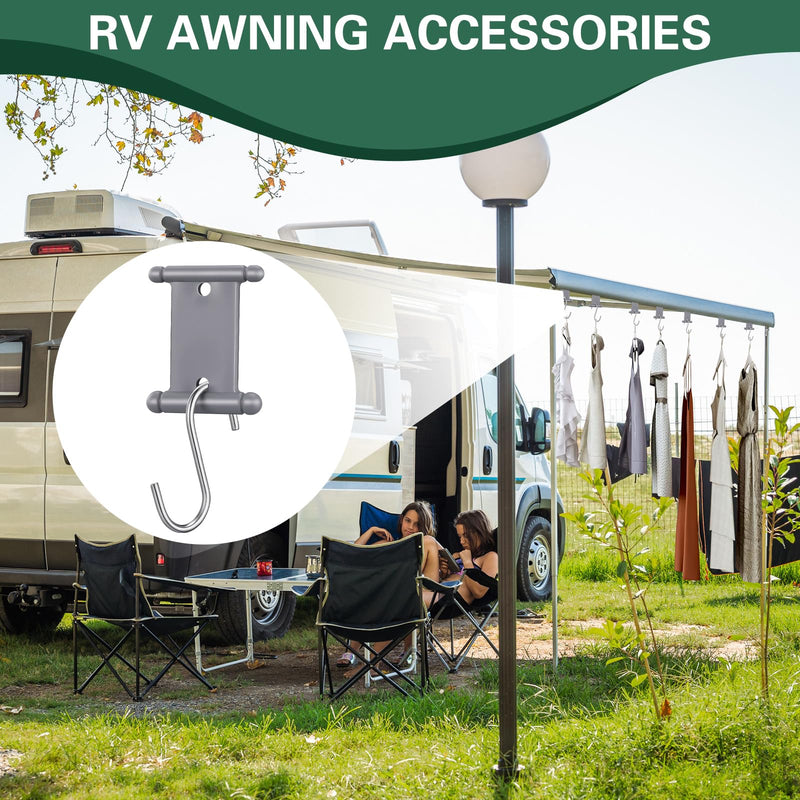 14 Pcs Rv Awning Hooks for Piping Rail 5/6 mm 7/8 mm Double Sided Rv Awning Light Clips Camper Light Holders for Camping Tent Indoor and Outdoor Supplies 14