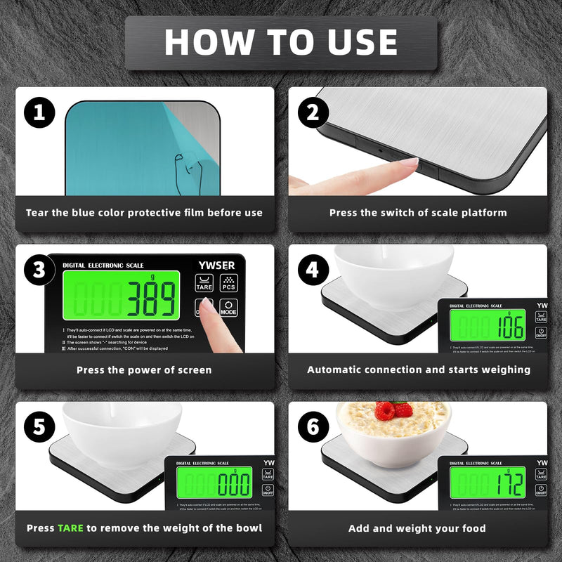 Food Scale, 2024 Newly Split Designed 33lb Digital Kitchen Scale with 7 Units Tare Function & LCD Display,1g Precise Graduation Food Scale Weight for Baking/Cooking/Dieting/Meal Prep1 Multicolored