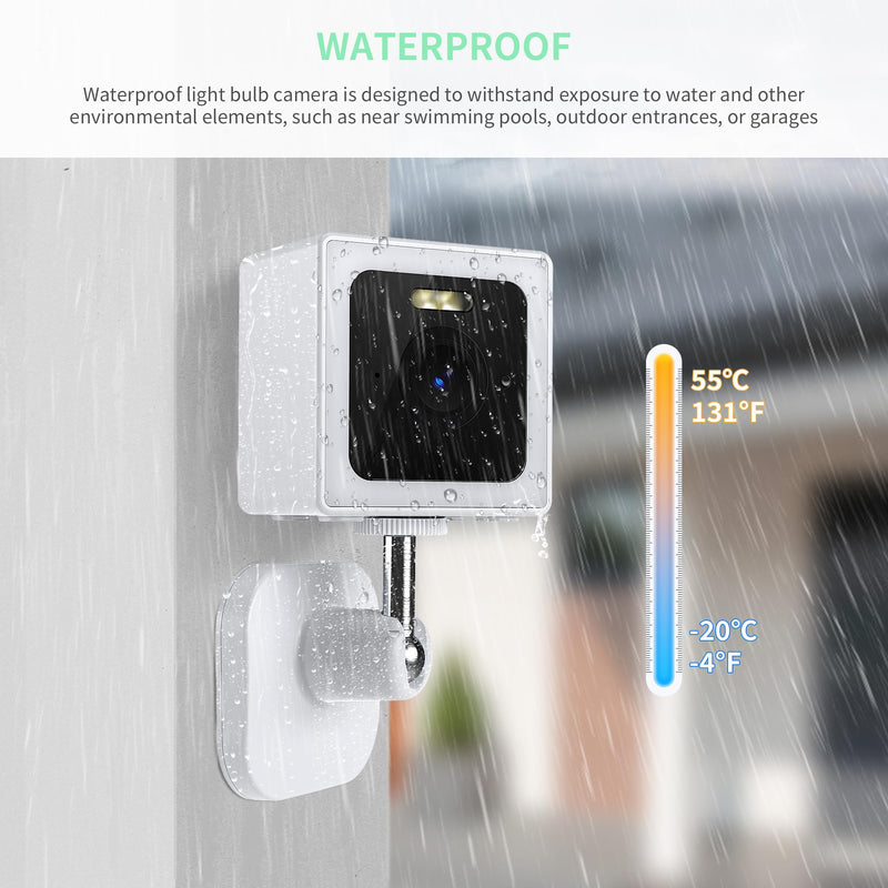 Weatherproof Indoor and Outdoor IP65 2K Wi-Fi Smart Home Security Camera with Color Night Vision, 2-Way Audio, Wireless Camera for Pets, Babies, Dogs & Cats, Nanny, Elderly Video Surveillance (2) White Dome
