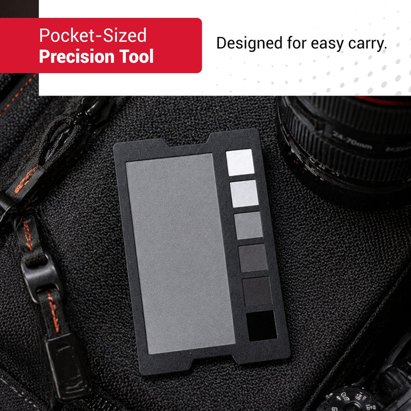 Datacolor SpyderCheckr 18% Grey Card for Photography & White Balance | Neutral grey reference plus 6-step grayscale strip for accurate exposure and tonal range checks