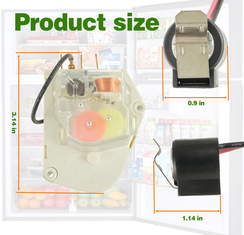 4PCS 2198202 Cold Control Thermostat W10822278 Defrost Timer W10225581 Bimetal Thermostat Refrigerator Defrost Complete Kit Fit for Whirlpool Replace 1110552 1115242 （Quarter inch Socket Screwdriver）