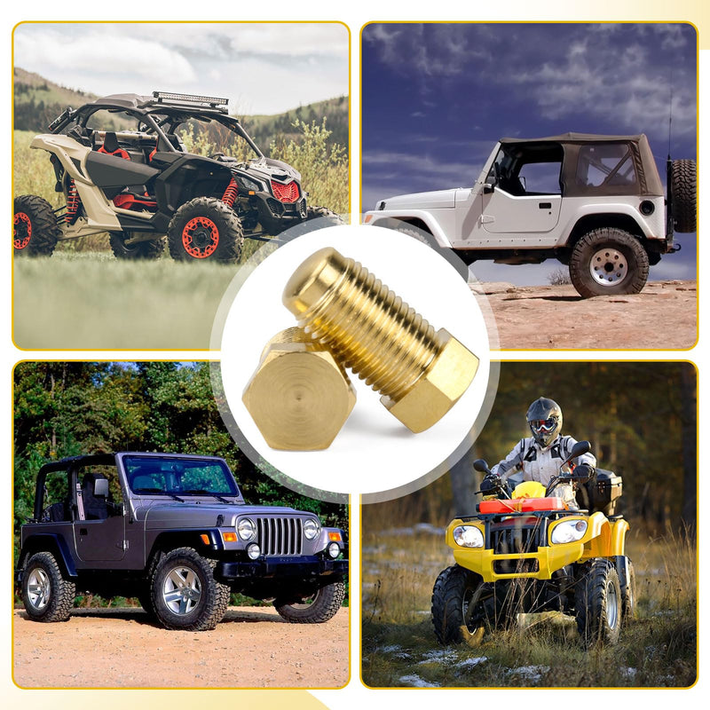 Brake Line Plugs Compatible with Dune Buggy, 10MM 1.0 Bubble, 1/8" Npt Male Brass Pipe Fitting Hex Head Plug Used For Block Off Any Unwanted M10 X 1.0 Brake Line Port (Pack Of 2)