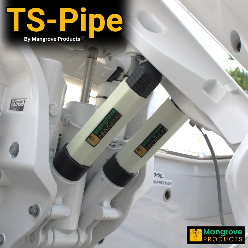 Mangrove Products: Transom Saver, Outboard Motor Support, 3 Ram Wedge, Accessories for Pontoon Boats Glow (1 Pipe)