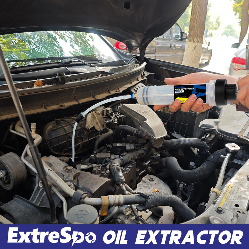 500CC Fluid Extractor, Fluid Syringe Pump, Oil Extractor for Cars Ships Engines Lawn Mowers Fluid Extraction and Filling, with 2 Transparent Hose 500CC