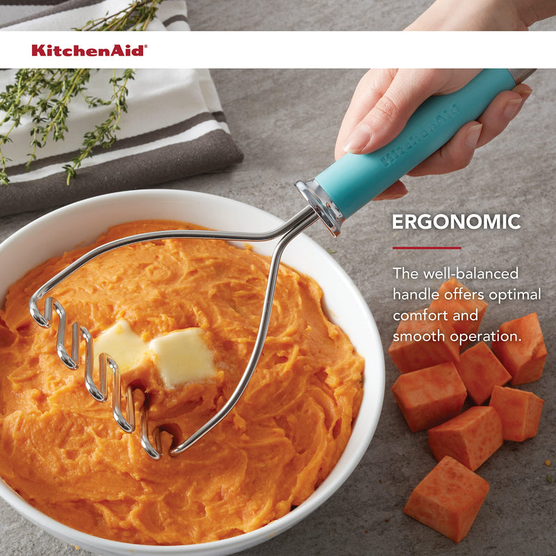 KitchenAid Gourmet Stainless Steel Wire Masher, 10.24-Inch, Aqua Sky One Size