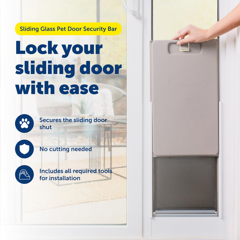 PetSafe Sliding Glass Pet Door Security Bar - Easy to Install - Lock Your Dog Door - Compatible with PetSafe Pet Doors - Up to 72' Wide