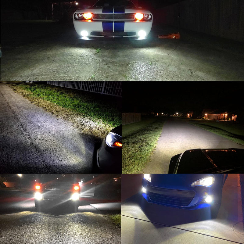 Alla Lighting 3800lm 899 880 LED Fog Light Bulbs, Super Bright PG13 Base 884 885 887 893 H27 H32, ETI 56-SMD (6000K Xenon White) 6000K Xenon White