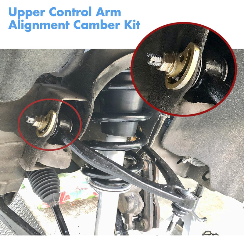 Camber Bolt Kit Compatible With Chevy GMC Silverado Sierra 1500 2500 3500 Escalade Colorado Avalanche Tahoe Yukon,Front Upper arm alignment cams,2PCS Cam Bolt ±1.5 Degree,1999-2020