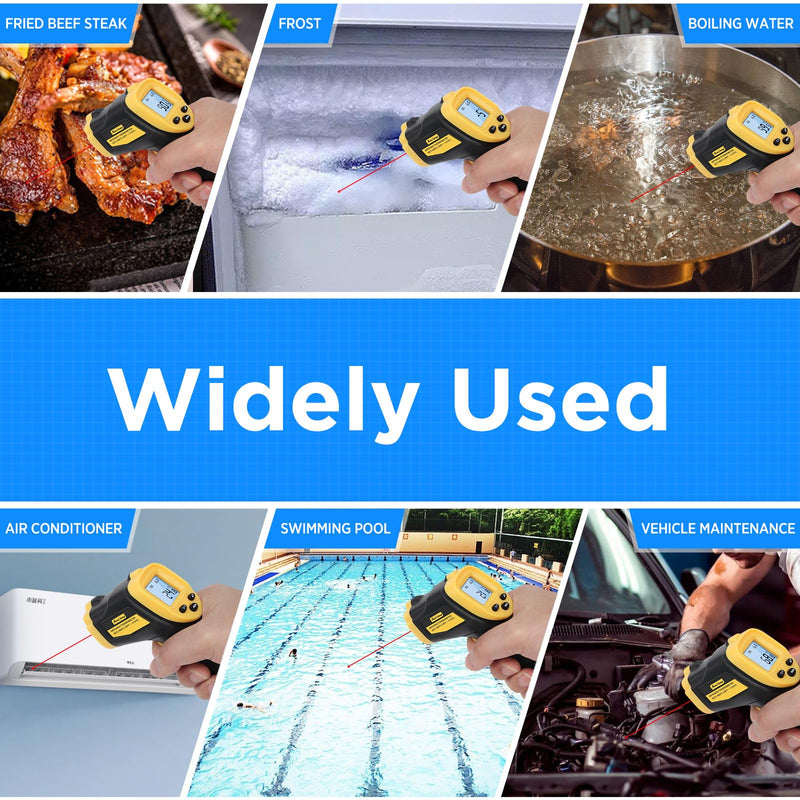 Sanliang Infrared Thermometer Laser Temperature Gun -58℉ to 1112℉ with Adjustable Emissivity & Max and Min Measure Laser Digital IR Thermometer Gun Temp IR Surface Tool Heat Temp Gun for Cooking.