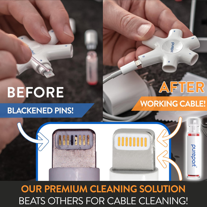 Cleaning Kit for iPhone | The Original Phone Cleaner Multi-Tool | Compatible with iPhone & iPad | Repair & Restore Charging Ports, Lightning Cables & Connectors | As Seen on USA Today For iPhone/iPad (Lightning Connector)