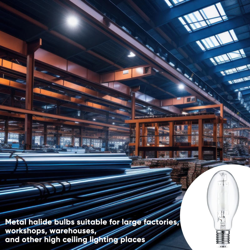 Rossesay 3 Pcs 400 Watt Lighting Metal Halide Lamp MH400/U/MOG 36000 Lumen 4000K Outdoor Light Bulb 12, 000 Hour Span Life Mogul Base (E39) ED28 High Intensity Discharge Metal Halide Bulb(400 Watt) 400 Watts