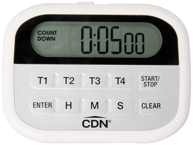 CDN PT2 Component Design Northwest 4-Event Clock Digital Timer, White