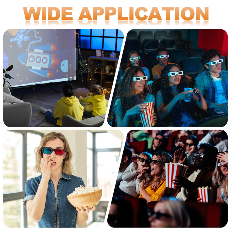 MECCANIXITY Polarized 3D Viewing Glasses, Passive Circular 3D Glasses for Anaglyph Movie Cinema Game TV Photo Projector Orange 1