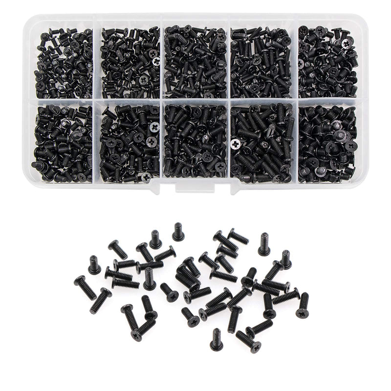 800pcs Small Replacement M2 M2.5 M3 Laptop Notebook Computer Screws Set Kit for IBM HP Dell Samsung Sony Toshiba Gateway Acer Lenovo (10 Sizes)