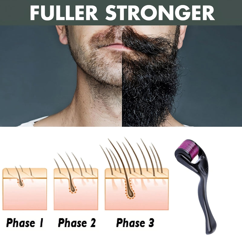 Derma Roller 0.5mm for Hair Growth, 540 Titanium Microneedle Roller for Men & Women, Beard Growth and Skin Care Tool with Carry Case DERMA 0.5 mm