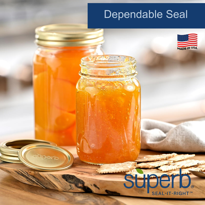 Canning Lids - Mason Jar Regular Mouth Lid Toppers Fit Ball and Kerr Jars, 2.75 inch Food Grade with Thick Seals, USA Made, 120 Count
