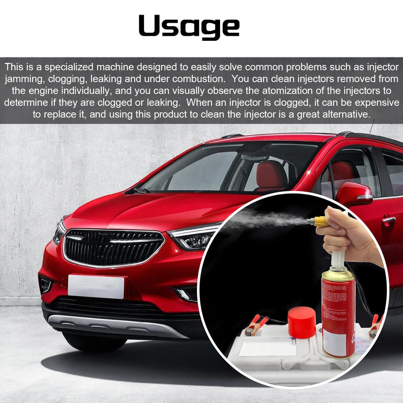 NTNEV 4PCS Car Fuel Injector Cleaner Kit, Universal Fuel Injector Flush Cleaner Adapter DIY Cleaning Tool Kit with Test Lead, SUV Truck RV Car Fuel Injector Tester Fuel Pump Pressure Test
