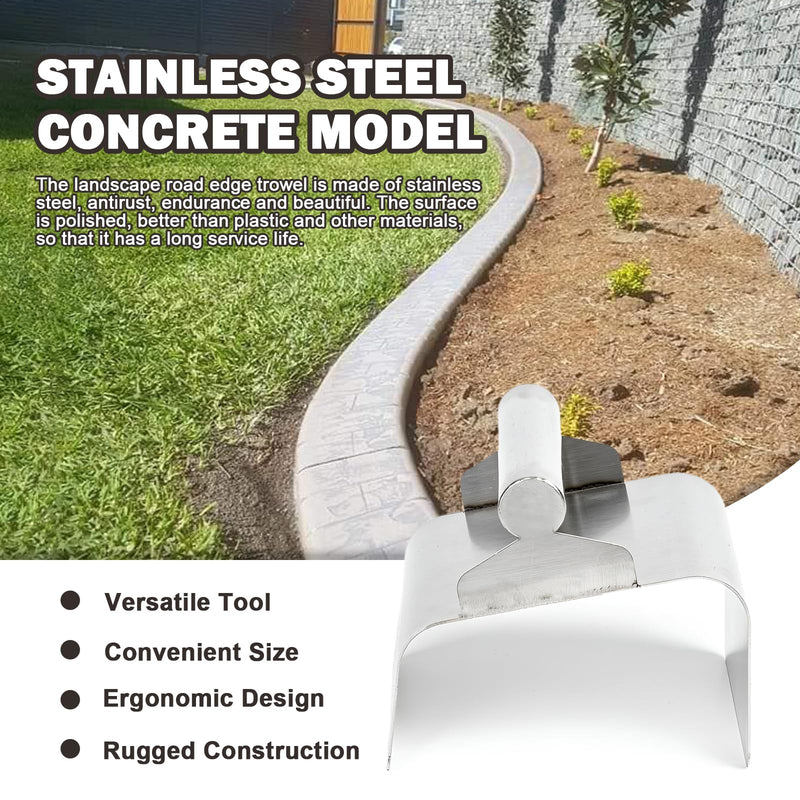 Concrete Curb Trowel Edger, Concrete Curbing Trowel, Concrete Curb Hand Tool, Curb Tool for Concrete Edging, Landscape Curb Trowel Concrete Curb Tools, Curb and Gutter Concrete Tools, Putty Knife