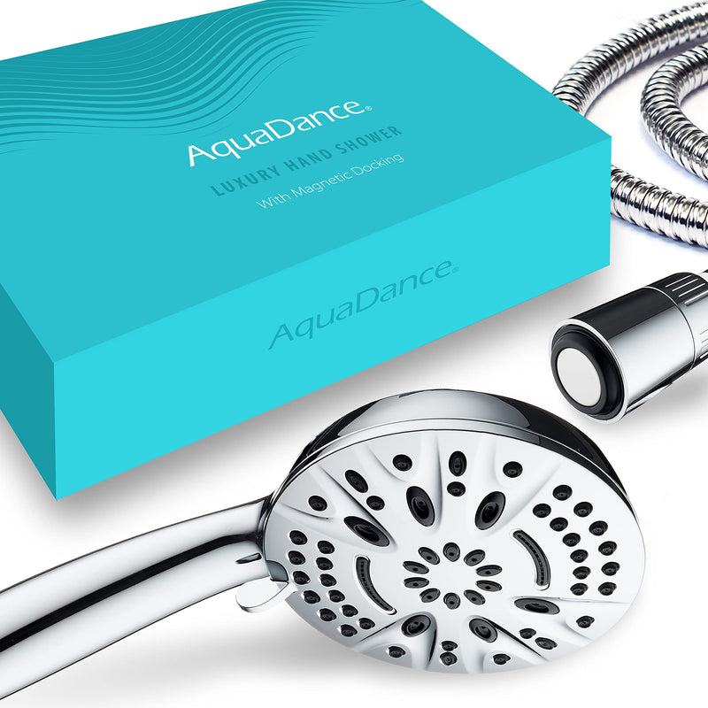 AquaDance New Magnetic Guidance Docking System - High-Pressure 8-setting Handheld Shower Head with Giant 5 inch Face, Magnetic Bracket, Extra-long 72 inch Stainless Steel Hose/All Chrome Finish All Chrome
