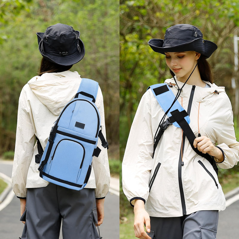 MOSISO Camera Sling Bag, DSLR/SLR/Mirrorless Camera Case Camera Backpack | Shockproof Photography Bag with Tripod Holder&Removable Modular Inserts Compatible with Canon/Nikon/Sony/Fuji, Cerulean Blue