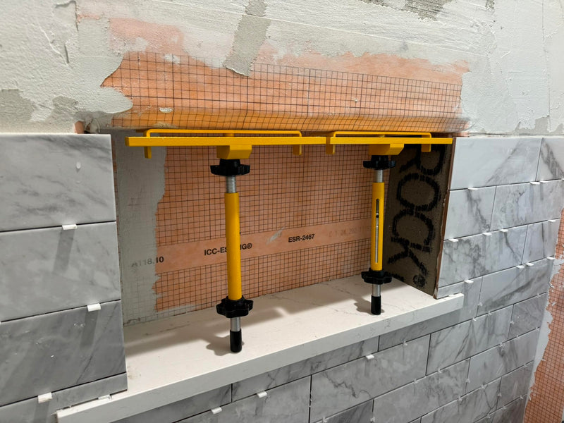 Patented Planum Tile Niche Supporter – Shower Niche Tiling Tool Kit for Home Remodeling & Construction | Aluminum Support for Installing Ceramic & Porcelain Tile Niche Shelves