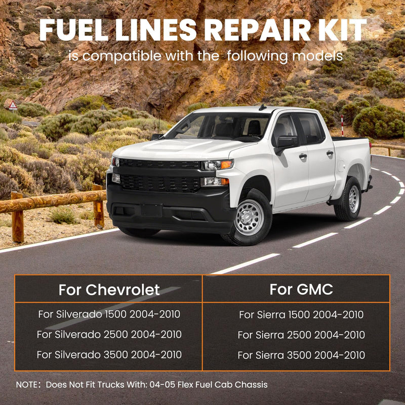 maXpeedingrods FG0340 Fuel Lines Repair Kit, for 2004-2010 Chevrolet Silverado, Fuel Vent Lines FL-FG0340 for GMC Sierra 1500 2500 3500 4.3L, 4.8L, 5.3L, 6.0L, 8.1L Pickup, Direct Replacement