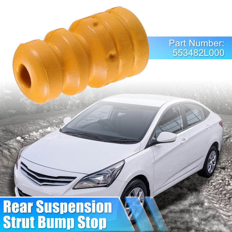 X AUTOHAUX 1pcs 1.97 Inch Rear Suspension Bump Stop Strut Bumper Bump Stop for Hyundai Elantra 2.0L L4 - Gas 2009-2012 No.553482L000 Rubber Yellow