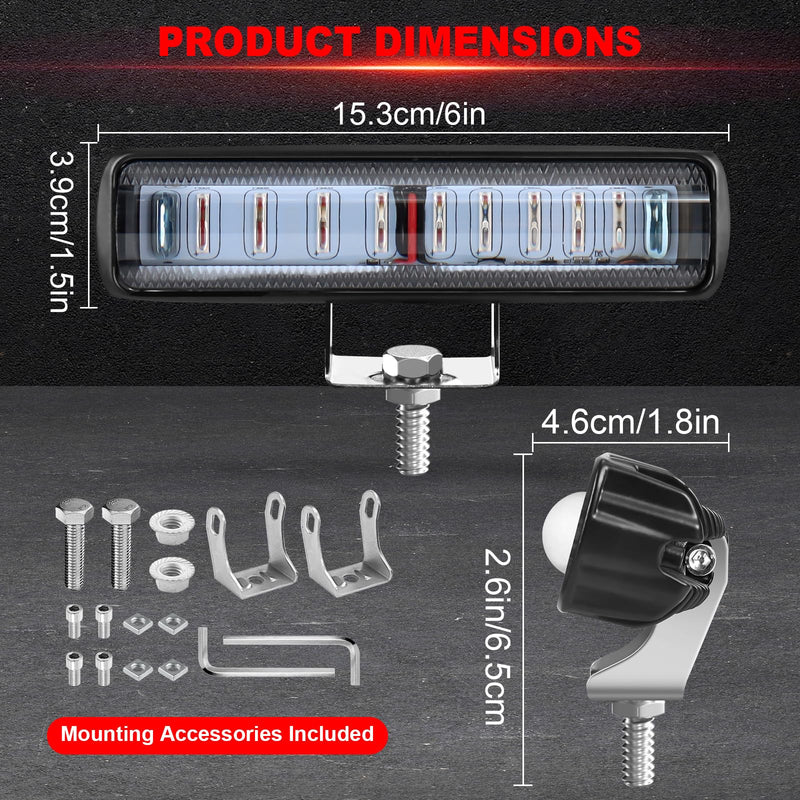LED Forklift Safety Light - 2 Pack Warehouse Warning Light with Adjustable Mounting Bracket for Truck, AGV Security Indicator Spotlight Brightness (Red) Red