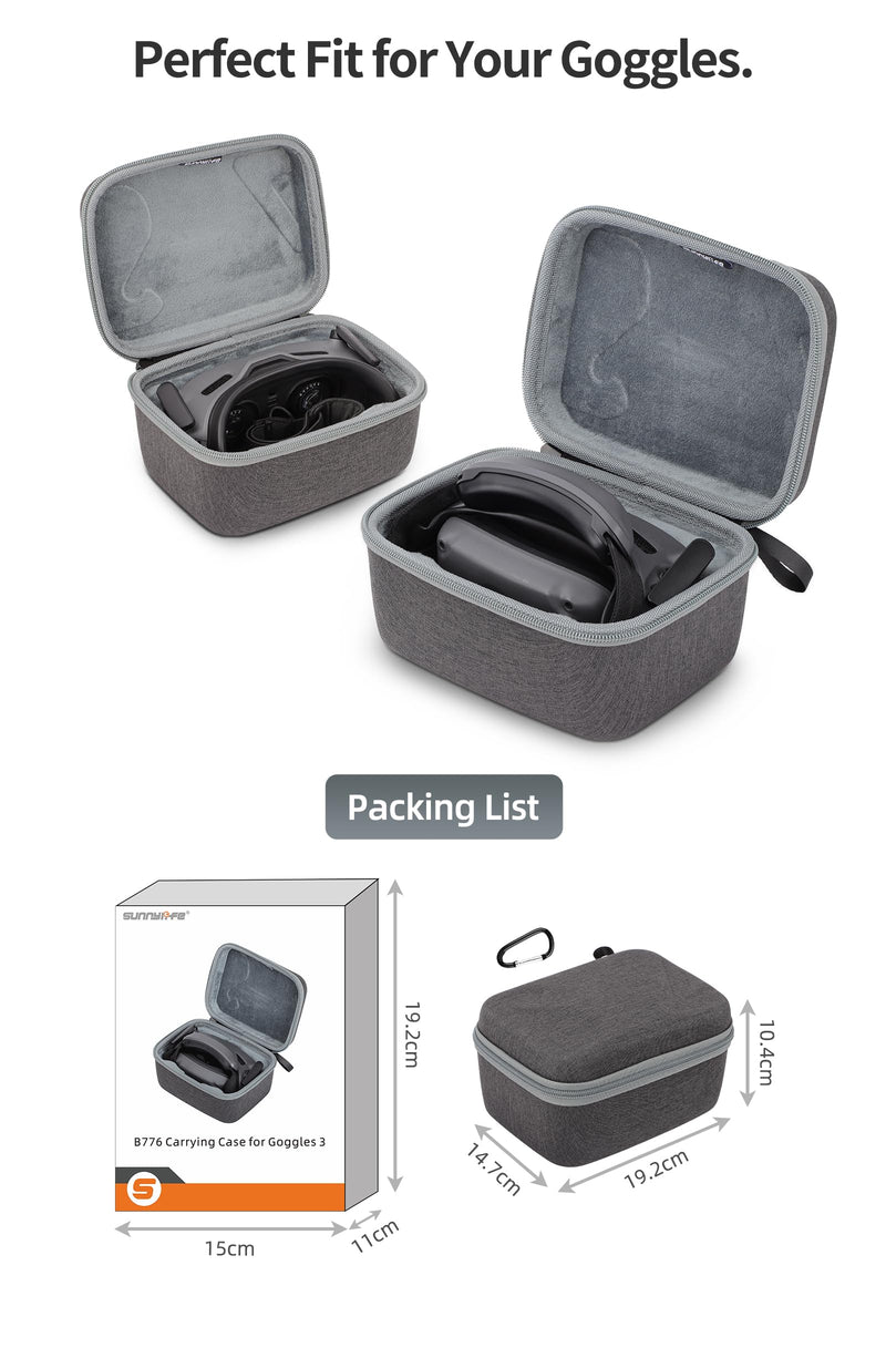 Portable Carrying Case for DJI Goggles 3, Storage Hard Case Travel Handbag Compatible with DJI Avata 2 Goggles 3/Avata Goggles 2