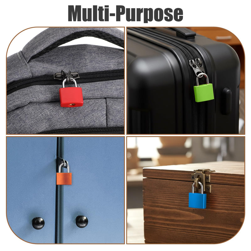 30 PCS Mini Keyed Padlocks Small Brass Suitcase Locks with 2 Keys for Travel Backpack Gym Locker Jewelry Box Drawer 10 Colors