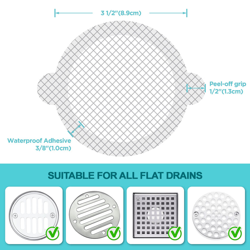 100 Pack, Disposable Shower Drain Hair Catcher Mesh Stickers 100