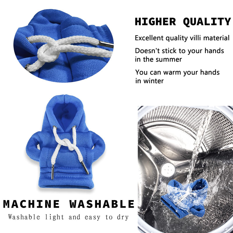 vvag Gear Shift Hoodie,Universal Shift Knob Hoodie, 4.7 Inch Car Shifter Stick Protector Decoration, Funny Hoodie Car Gear Shift Cover, Auto Interior Accessories Shifter Hoodie (Blue) Blue