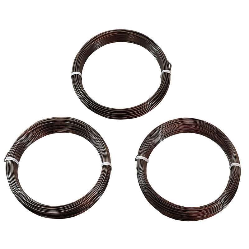 KAKURI Bonsai Wire Aluminum (1mm, 1.5mm, 2mm) Set Large Roll, Professional Japanese Training Wire for Bonsai Tree, Brown, Made in Japan