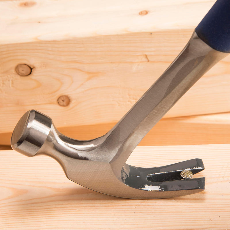 ESTWING Hammer - 16 oz USA Made Curved Claw Hammer with Smooth Face & Shock Reduction Grip - E3-16C 16 oz (Ounces)