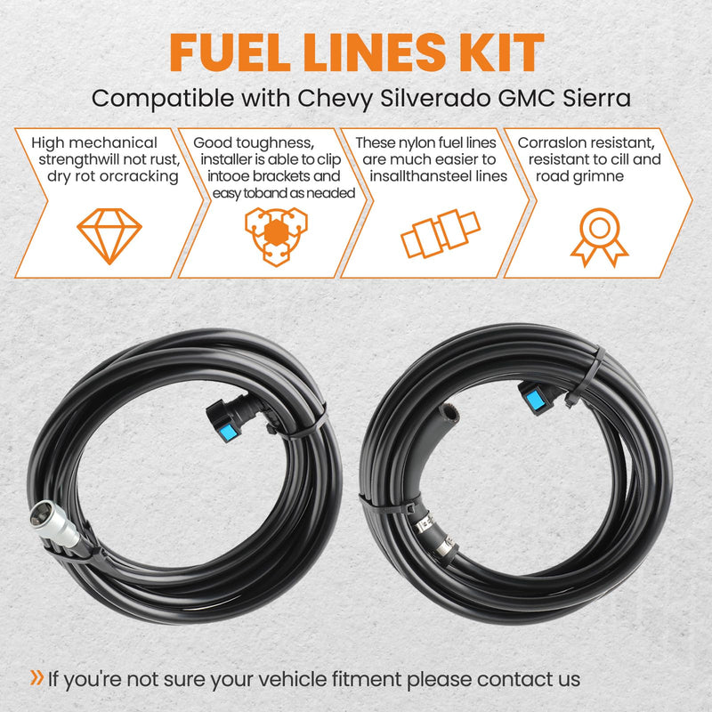 maXpeedingrods FG0340 Fuel Lines Repair Kit, for 2004-2010 Chevrolet Silverado, Fuel Vent Lines FL-FG0340 for GMC Sierra 1500 2500 3500 4.3L, 4.8L, 5.3L, 6.0L, 8.1L Pickup, Direct Replacement