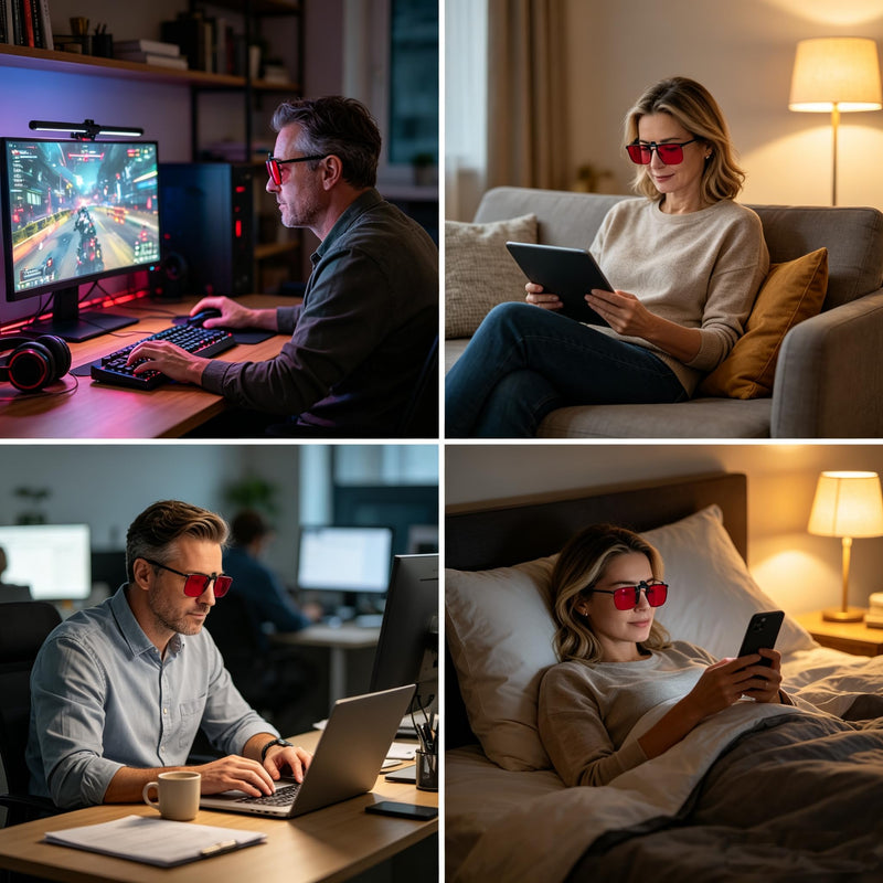 Eyekepper Clip on Blue Light Blocking Glasses, Red Lens for Sleep, 60*50MM | Flip up Clipon Attachment for Square Eyeglass, Anti UV Ray Clip ons, Screen Bluelight Filter Clips, Clip-on Tinted Snap on