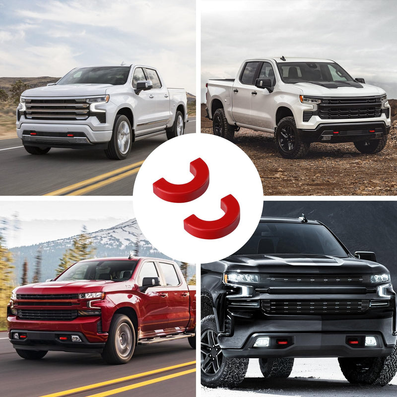 Tow Hook Covers Fit for Chevy Silverado 1500 2007-2025/GMC Sierra 1500 2007-2018, Customized Car Tow Hooks Compatible with Chevrolet Silverado 1500 Accessories 2007-2025 (Red) Red