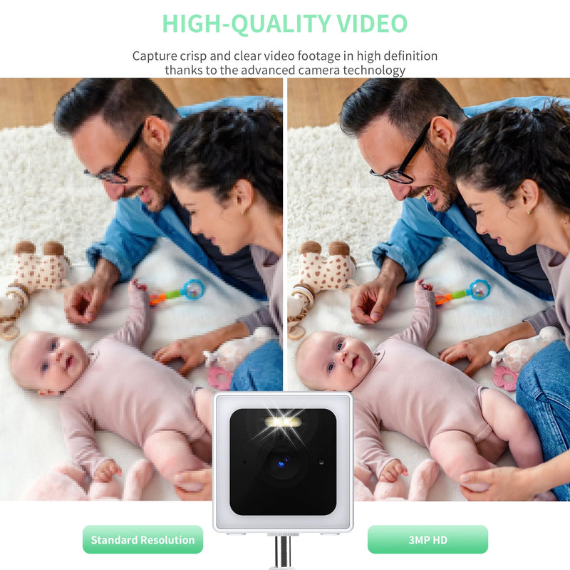 Weatherproof Indoor and Outdoor IP65 2K Wi-Fi Smart Home Security Camera with Color Night Vision, 2-Way Audio, Wireless Camera for Pets, Babies, Dogs & Cats, Nanny, Elderly Video Surveillance (2) White Dome