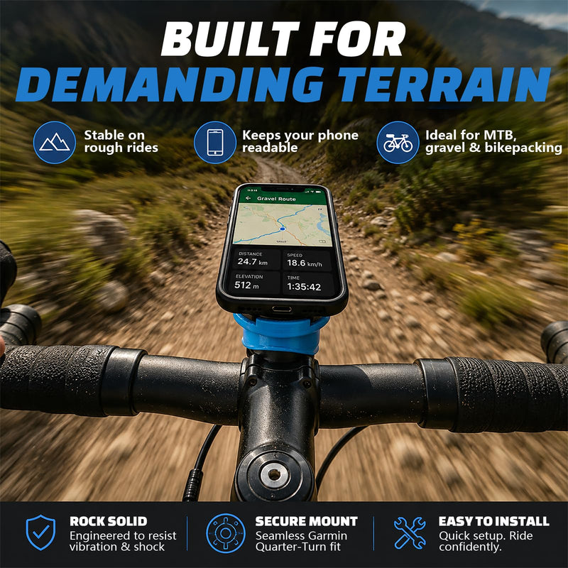 Adapter Compatible with Garmin to Compatible with Quad Lock – Convert Your Existing Mount into a Secure Bike Phone Holder for Smartphones