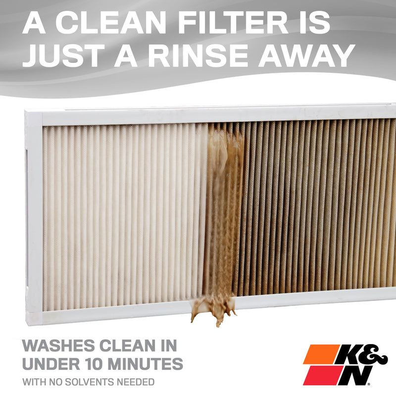 K&N 14X20X1 HVAC Furnace Air Filter, Lasts a Lifetime, Washable, Merv 8, the Last HVAC Filter You Will Ever Buy, Breathe Safely at Home or in the Office, HVC-8-11420 13.5" x 19.5" x 0.8"